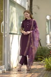Tew Roman With Embroidered Work Kurti With Bottom Dupatta Wholesalers In Delhi